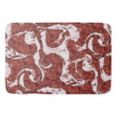 でこぼこのサンゴと白い斑点 バスマット (正面)