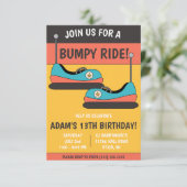 でこぼこの乗り物に参加!バンパーカー誕生日 招待状 (スタンド正面)