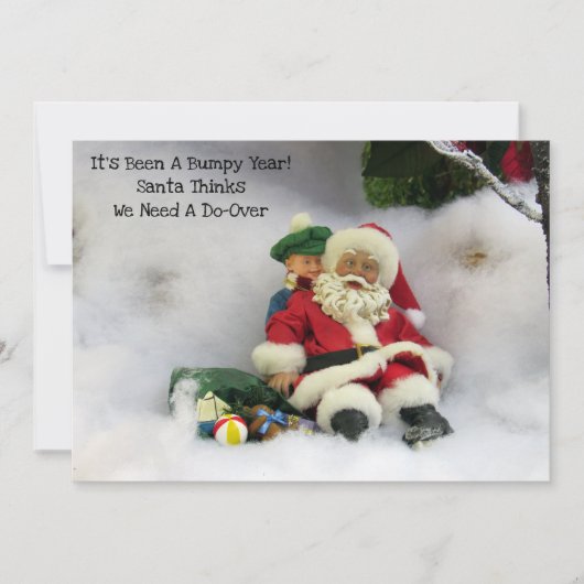 でこぼこの年だった – フラットクリスマスカード シーズンカード (正面)
