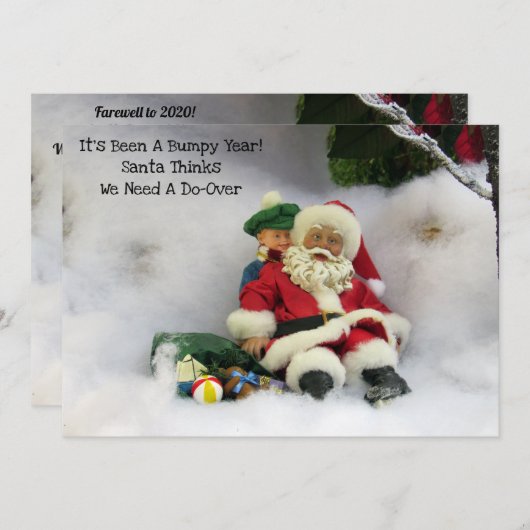 でこぼこの年だった – フラットクリスマスカード シーズンカード (正面/裏面)