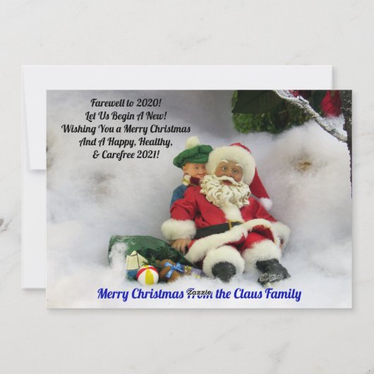 でこぼこの年だった – フラットクリスマスカード シーズンカード (裏面)