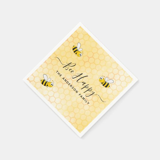 でこぼこ蜂は幸せな夏のおもしろいユーモアの名前 スタンダードカクテルナプキン (角)