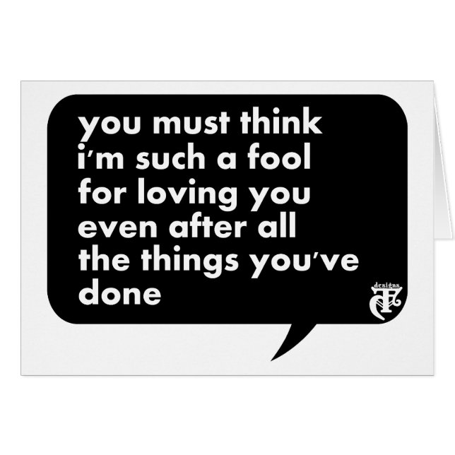 です愛するためのそのような愚か者私を考えなければなりません (正面横)