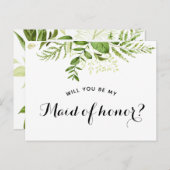 "です私のメイド・オブ・オーナー（花嫁付き添い人）か"。 提案カード 案内ポストカード (正面/裏面)