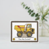 でっかいダンプトラック建設工事のキッズパーティー招待状 招待状 (スタンド正面)