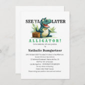 ではまたあとでアリゲーターさん、いってらっしゃいというお誘い 招待状 (正面/裏面)