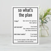 では、どんなプランにしようか。シンプルなデザインにちょっとした詳細を加えて 招待状 (スタンド正面)