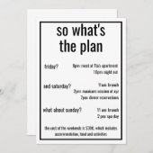 では、どんなプランにしようか。シンプルなデザインにちょっとした詳細を加えて 招待状 (正面/裏面)