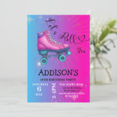 では、転がレトロローラースケートで滑る誕生日 招待状 (スタンド正面)