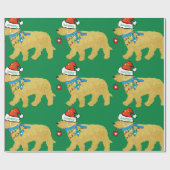 でもいけな素敵なクリスマスゴールデンドルグリーン ラッピングペーパー (フラット)