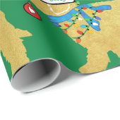 でもいけな素敵なクリスマスゴールデンドルグリーン ラッピングペーパー (ロールコーナー)