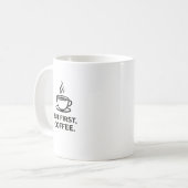 でもまずはコーヒーから | おもしろコーヒー愛好家の引用符 コーヒーマグカップ (正面左)
