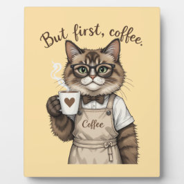 でもまずはコーヒー ネコ フォトプラーク