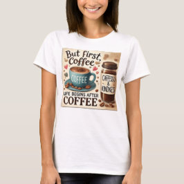 でもまずはコーヒー 人生最高 Tシャツ