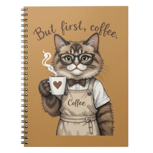 でもまずはコーヒー 猫 ノートブック (正面)