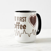 でもまずはハートビートビーンズのコーヒーから始めましょうか、なんて冗談を。 マグカップ (正面右)