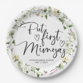 でもまずはミモザ ワイルドフラワー ブライダルシャワー ペーパープレート (正面)