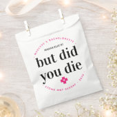 でも二日酔いで死んだパーソナライズされたバチェロレッテ フェイバーバッグ (クリップ留めされた状態)