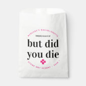 でも二日酔いで死んだパーソナライズされたバチェロレッテ フェイバーバッグ (正面)