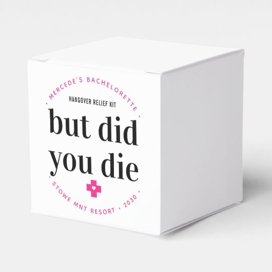 でも二日酔いで死んだパーソナライズされたバチェロレッテ フェイバーボックス (正面サイド)