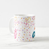 「でも最初はコーヒー!」 – 可愛い星空とハート – 彼ら✨☕ コーヒーマグカップ (正面左)