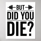 でも死んだのかジムおもしろいトレーニングフィットネスエクササイズ ポスター (正面)