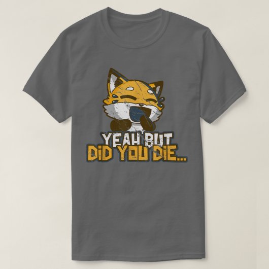でも死んだの猫を笑って面白いミームジム Tシャツ (デザイン正面)