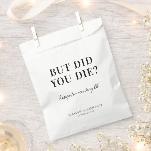 でも死んだの?ミニマルおもしろいリストハングオーバーキットバッグ フェイバーバッグ (クリップ留めされた状態)