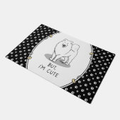 でも私はサモイド犬が可愛い ドアマット (アングル)