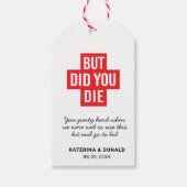 でも赤の二日酔い結婚回復キット死んだ ギフトタグ (正面)