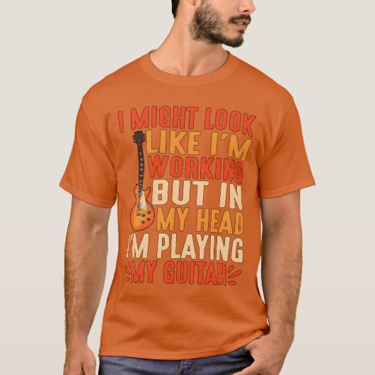 でも頭の中ではギターを弾いている Tシャツ (正面)