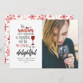でも、ワインはとても楽しいフォトクリスマスカードです シーズンカード (正面/裏面)