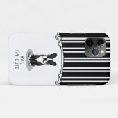 でも、私は可愛いボストン·テリアー(黒)おもしろい犬 Case-Mate iPhoneケース (裏面(横))