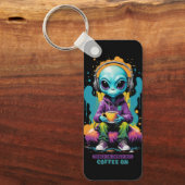 ～でゾーン外コーヒーで調整される | かわいいエイリアンアート キーホルダー (正面)