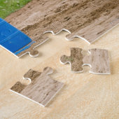 ～でバレルレースを練習する乗馬の女性のカーボーイ ジグソーパズル (側面)