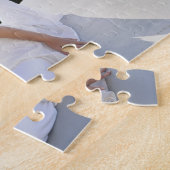 でヨガエクササイズをする中年女性 ジグソーパズル (側面)