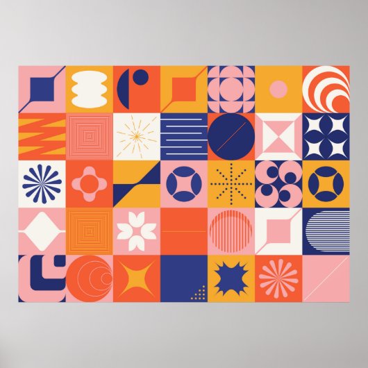～で作られたインスパイア抽象芸術・パターン ポスター (正面)