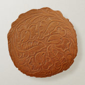 ~で作ファンシーられた褐色の淡い色の背景 ラウンドクッション (裏面)