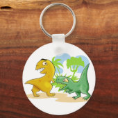 ～で恐竜が遊いる キーホルダー (正面)