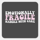 ~で感情的に傷つきやすい気に取っ手 スクエアシール (正面)