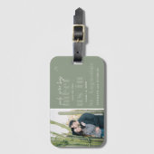 ~で我々と会う |写真モダン日付の保存 ラゲッジタグ (正面縦)