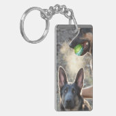 ～で青いドイツの羊飼遊い キーホルダー (正面左)