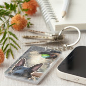 ～で青いドイツの羊飼遊い キーホルダー (正面右)