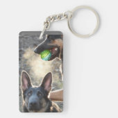 ～で青いドイツの羊飼遊い キーホルダー (裏面)