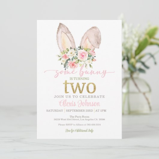 とあるうさぎさん、2さいのおたんじょうび!ご招待 - ウサギの耳 招待状 (スタンド正面)