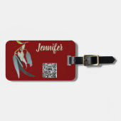 ～という名のクリスマス淡い色の暗赤色と緑色 ラゲッジタグ (正面横)