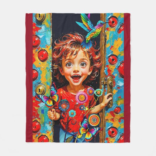 という新しい日を迎えることに興奮してい疑問に思る フリースブランケット (正面)