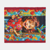 という新しい日を迎えることに興奮してい疑問に思る フリースブランケット (正面(横))