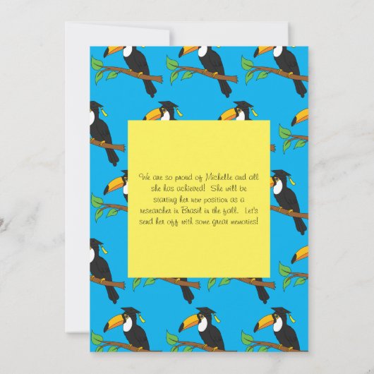 とうかん鳥の熱帯雨林卒業式パーティー 招待状 (裏面)