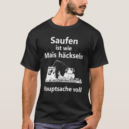 とうもろこしを刈る農夫のビール浸し農業 Tシャツ (正面)